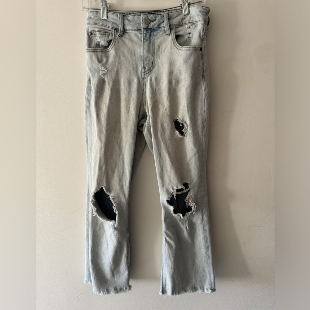 Urban Outfitters BDG Kick Flare‎ High-Rise Cropped Distressed Jeans